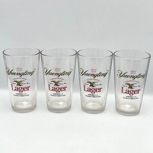 Yuengling Traditional Lager Pint Glasses Set of 4 Beer Barware 6"